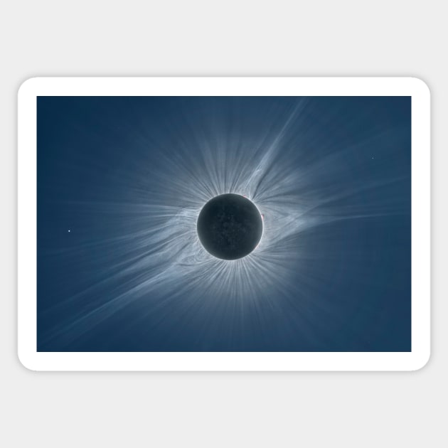 Total solar eclipse, corona at totality (C045/6510) Sticker by SciencePhoto